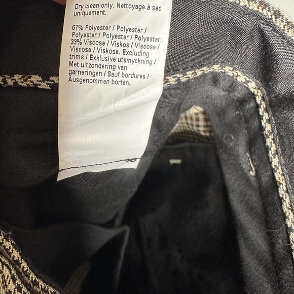 NWT Men's River Island Plaid Trouser Pants Skinny Fit Brown Black Size 32 - Picture 8 of 8